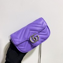Gucci GG Marmont Matelassé Super Mini Bag 476433 Purple