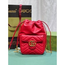 Gucci GG Marmont Mini Bucket Bag 746433 Red