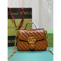 Gucci GG Marmont Mini Top Handle Bag 547260 Brown