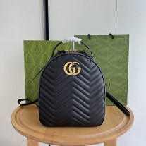 Gucci GG Marmont Quilted Leather Backpack 476671 Black