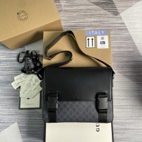 Gucci GG Supreme Messenger Bag Black 