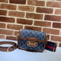 Gucci Horsebit 1955 Mini Bag 658574 Brown Blue
