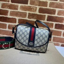 Gucci Ophidia GG Small Shoulder Bag 722117 Beige Blue