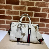 Gucci Small Top Handle Bag With Double G 715772 White