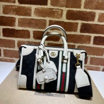Gucci Small Top Handle Bag With Double G 715772 White Black