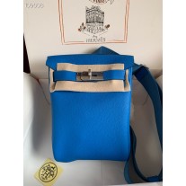 Hermes HAC A DOS PM Backpack Togo Leather Palladium Hardware Light Blue