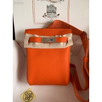 Hermes HAC A DOS PM Backpack Togo Leather Palladium Hardware Orange