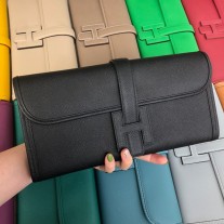 Hermes Jige Elan 29 Clutch Bag Epsom Leather Black