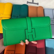 Hermes Jige Elan 29 Clutch Bag Epsom Leather Green