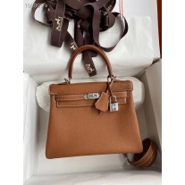 Hermes Kelly Bag 25CM Togo Calfskin Brown