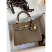 Hermes Kelly Bag 25CM Togo Calfskin Coffee