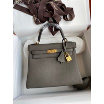 Hermes Kelly Bag 25CM Togo Calfskin Grey