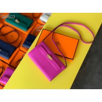 Hermes Kelly Wallet to Go Woc Epsom Leather Rose Purple