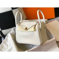 Hermes Lindy 26CM 30CM Bag Togo Leather White