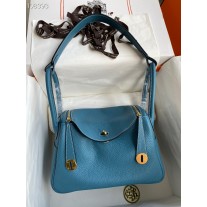 Hermes Lindy 26CM Bag Clemence Leather Handcrafted Bley Jean