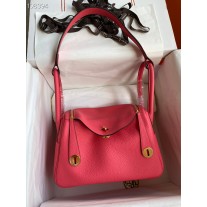 Hermes Lindy 26cm Bag Clemence Handmade Rose Lipsur
