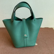Hermes Picotin Lock 18 Bag Dark Green Clemence Palladium Hardware