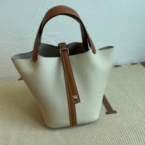 Hermes Picotin Lock 18 Bag Ivory Clemence Palladium Hardware