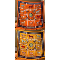 Hermes Scarf Wraps Square Shawl Double-Sided Horse Motif