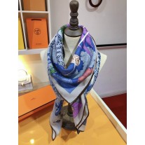 Hermes Scarf Wraps Square Shawl Flowers Scenery