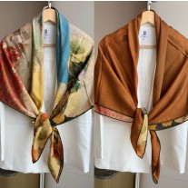 Hermes Scarf Wraps Square Shawl Scenery Motif