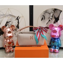 Hermes Trousse Bride-A-Brac Cosmetic Bag Beige Brown