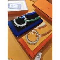 Hermes Women Scarf Wraps Square Shawl Blue/Orange