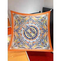 Hermes Women Scarf Wraps Square Shawl Cape Orange