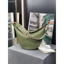 Loewe Luna Shoulder Leather Bag Green