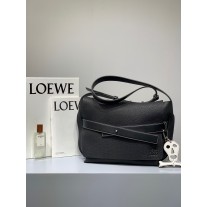 Loewe Strap Messenger Leather Bag Black