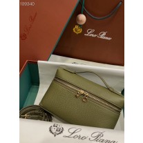 Loro Piana Extra Pocket L19 Pouch Calfskin Army Green