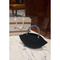 Loro Piana Panier Mini Cotton Tote Bag Black