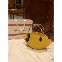 Loro Piana Panier Mini Cotton Tote Bag Yellow