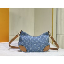 Louis Vuitton Boulogne Monogram Shoulder Bag Denim Blue