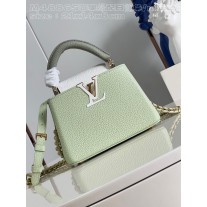 Louis Vuitton Capucines Mini Taurillon Leather Bag Light Green