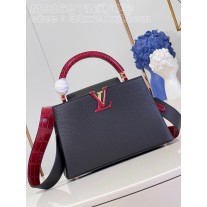 Louis Vuitton Capucines Taurillon Studded MM Burgundy