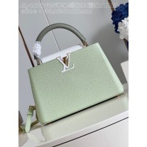 Louis Vuitton Capucines Taurillon Studded MM Light Green