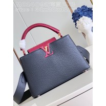 Louis Vuitton Capucines Taurillon Studded MM Navy Blue