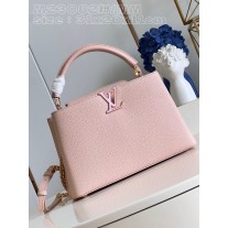 Louis Vuitton Capucines Taurillon Studded MM Pink