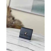 Louis Vuitton Capucines XS Wallet Taurillon M68587 Black Fuchsia