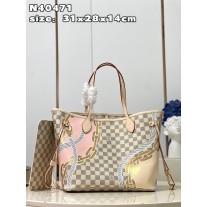 Louis Vuitton Damier Azur Neverfull MM Tote Bag N40471