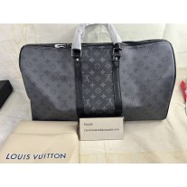 Louis Vuitton Keepall Bandoulière 50 Travel Bag Monogram Canvas Gray Black M45392