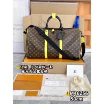 Louis Vuitton Keepall Bandouliere 50 Monogram Eclipse Brown Yellow