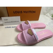 Louis Vuitton Lily Flat Mule Monogram Denim Pink