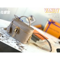 Louis Vuitton Vanity PM Bag 19CM Monogram Empreinte Leather Grey