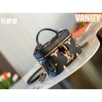 Louis Vuitton Vanity PM Bag M45599 Monogram Empreinte Leather Black