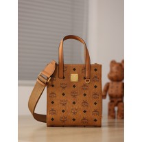 MCM Aren Logo Print Mini Tote Bag