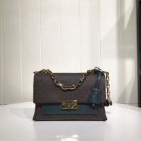 Michael Kors Cece Signature Logo Shoulder Bag Navy Blue