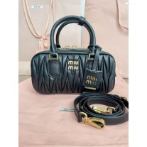 Miu Miu Arcadie Matelassé Nappa Leather Bag 5BB142 Black
