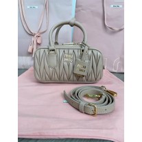 Miu Miu Arcadie Matelassé Nappa Leather Bag 5BB142 Grey